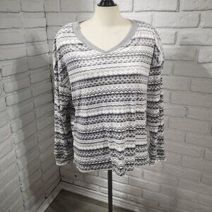 Nautica Ladies Size Large 2 Piece Long Sleeves Loose Fit Lounge Set